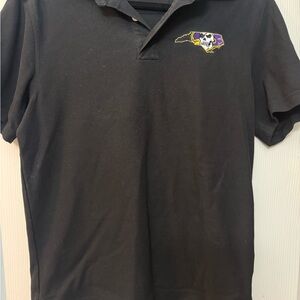 Cutter & Buck Black Polo with Purple and Yellow ECU Logo